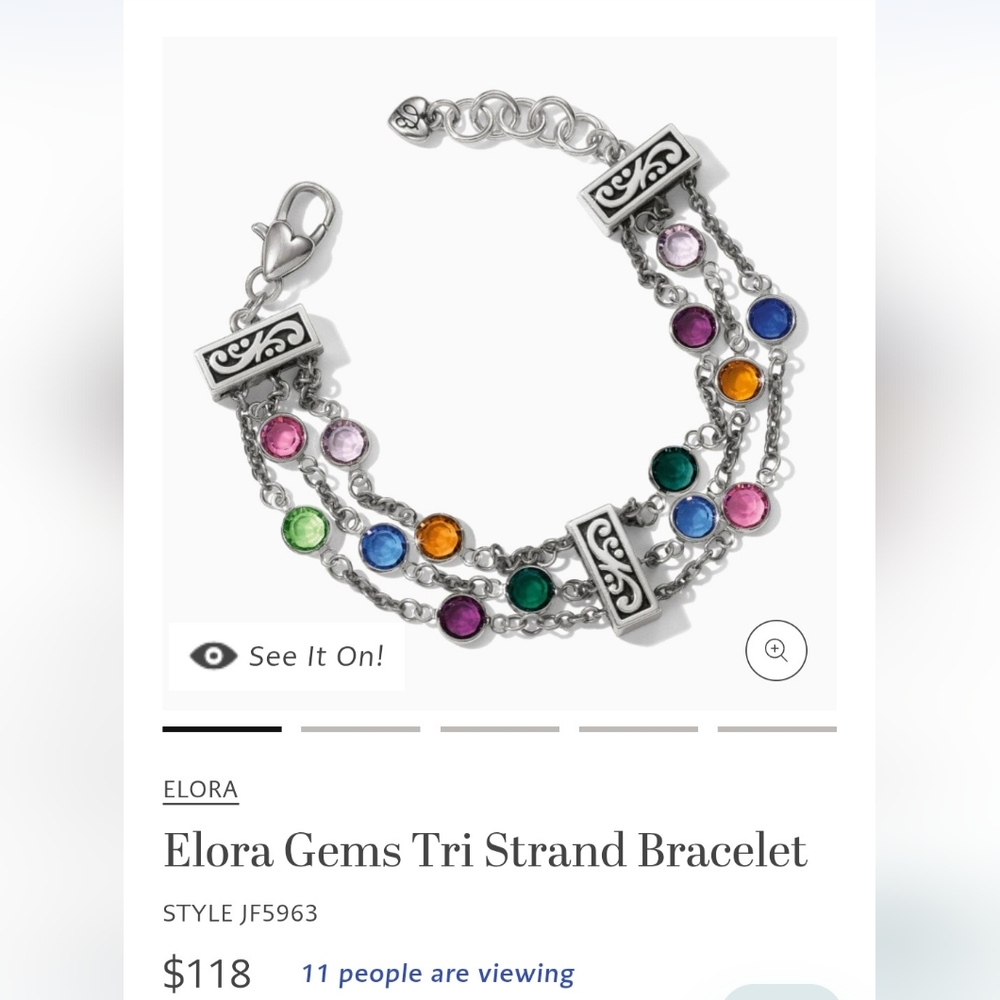 Brighton Elora Tri Strand Crystal Bracelet